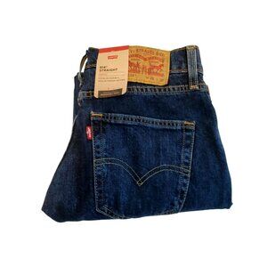 Levis 514 Straight Mens Jeans W28 L30 Dark Blue Denim